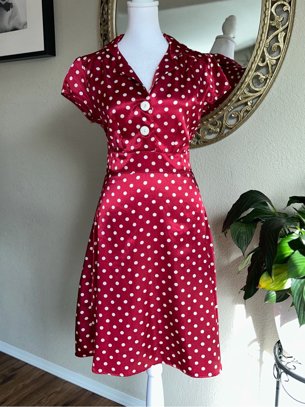 Ruby Rox Red Polka Dot Vintage Fit & Flare Dress